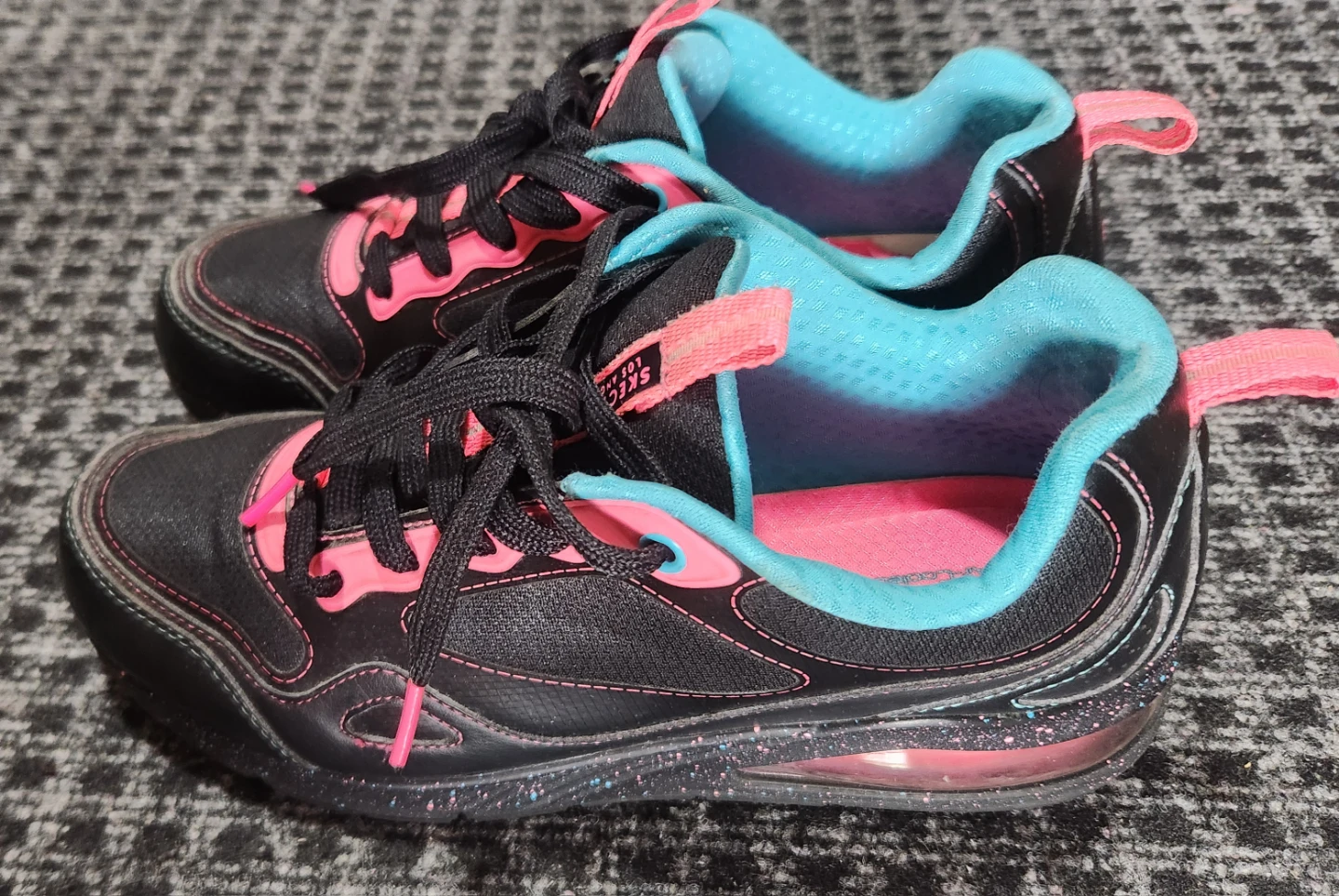 Skechers Black and Pink Running Shoes