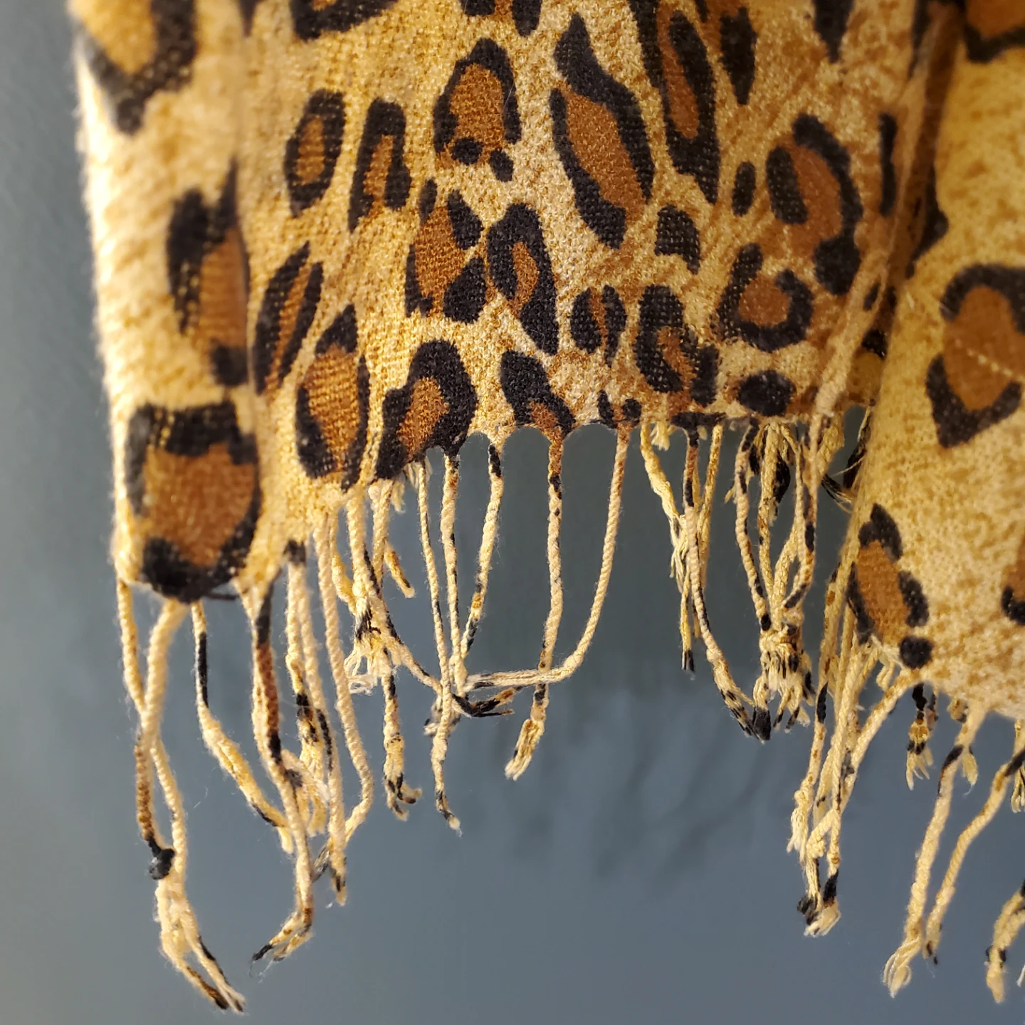 Leopard Print Scarf with Fringe - photo 5