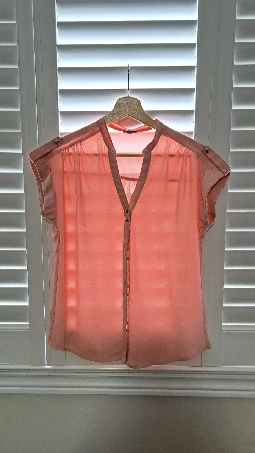 Charlotte Russe Women's Pink Sheer Blouse Size S