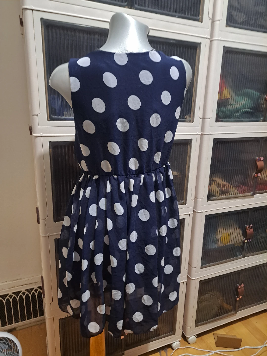 Navy Blue Polka Dot Dress 🌱 - photo 2