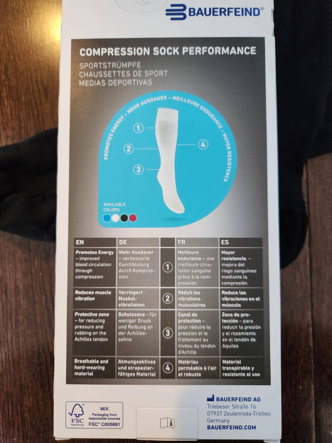 Bauerfeind Compression Sock Performance - Black - Size M - photo 2