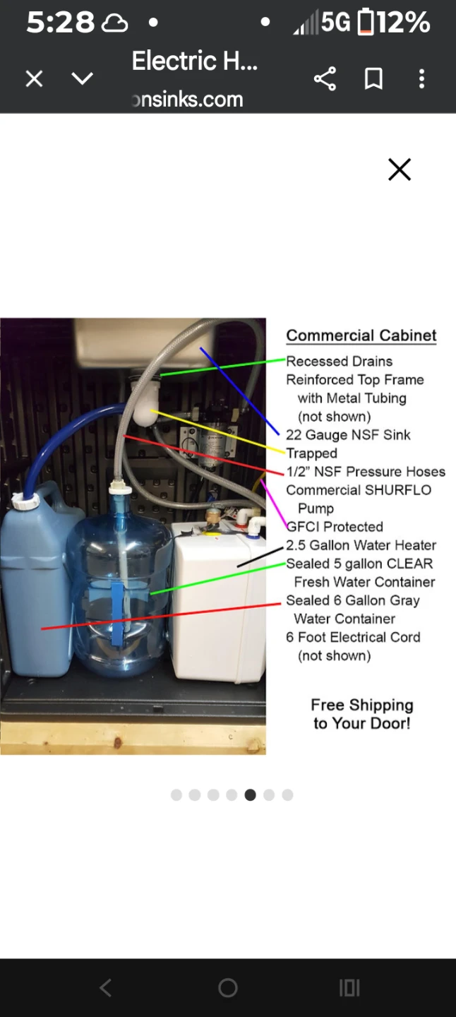 Commercial Portable Sink with Water Heater and Soap Dispenser