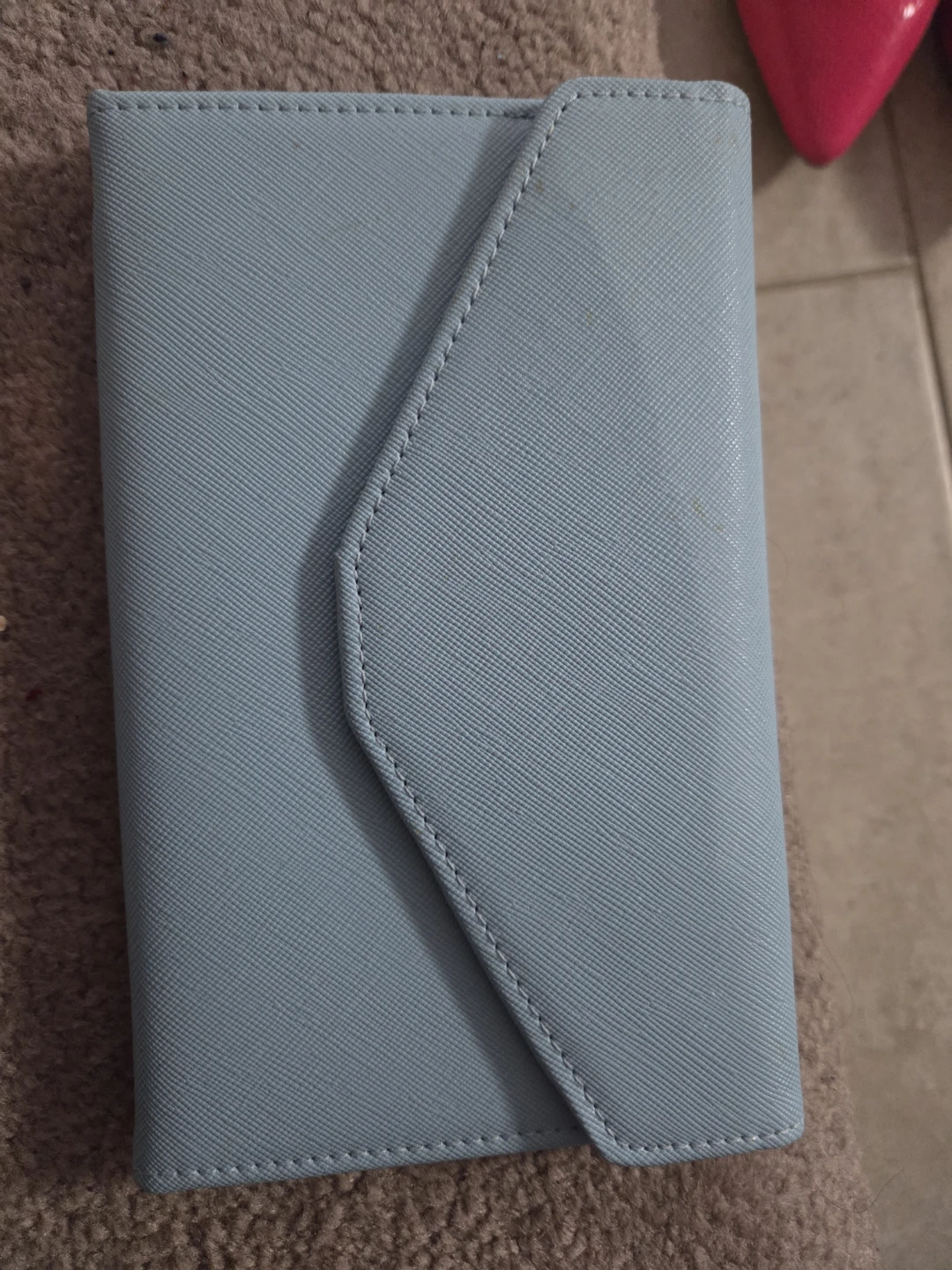 Light Blue Faux Leather Wallet/Organizer