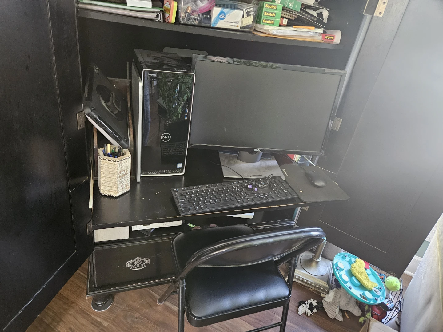 Black Solid Wood Cabinet for Computer Desk/TV from World Market - photo 3