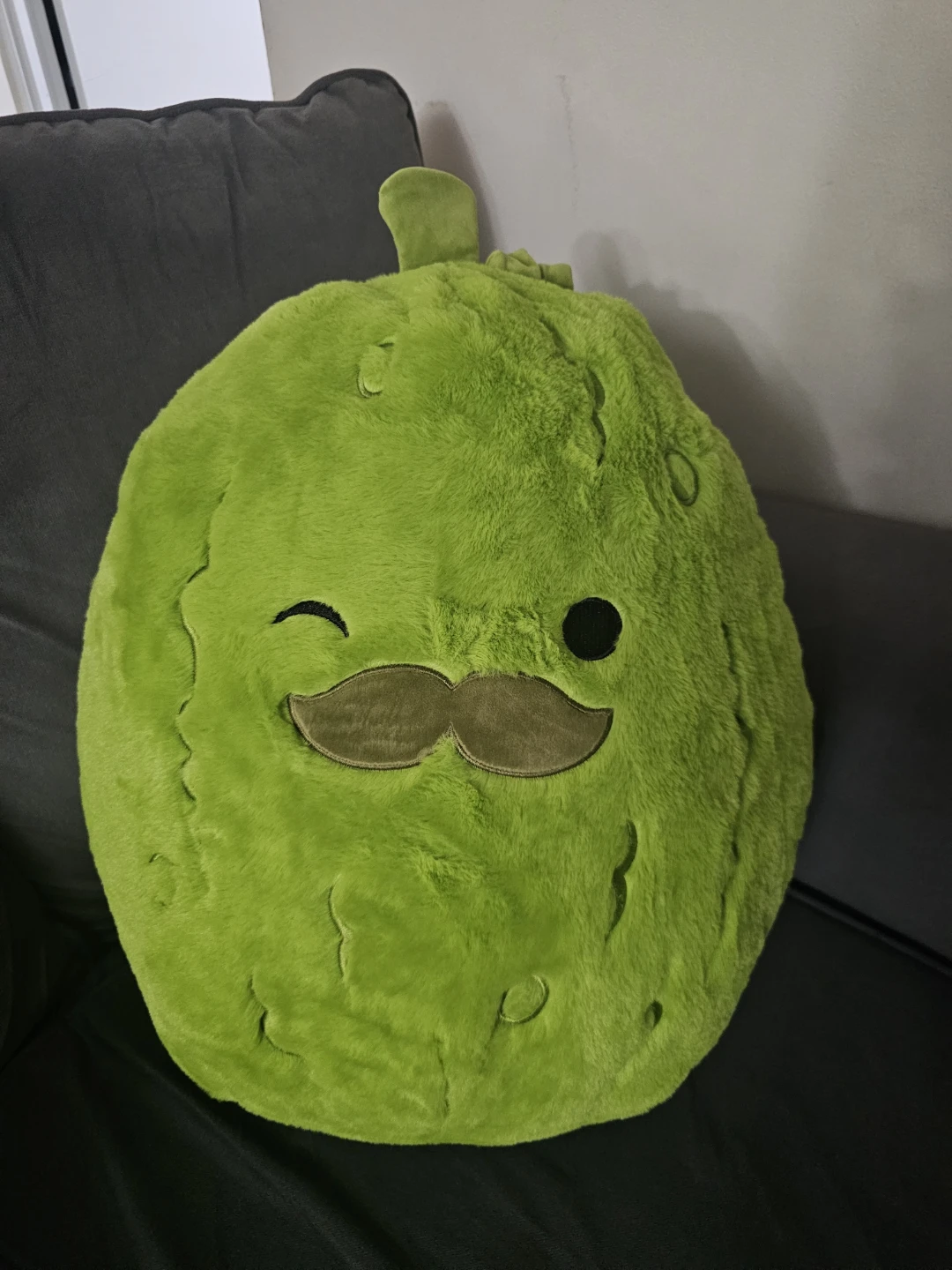 FuzzAMallows 16" Charles The Green Pickle w/ Mustache Plush 🌱