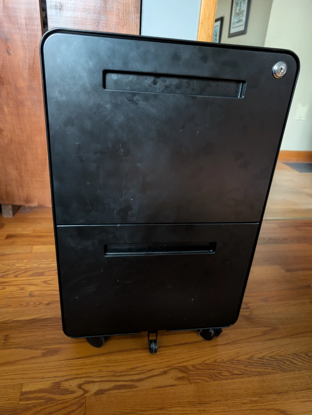 Black 2-Drawer Mobile Filing Cabinet