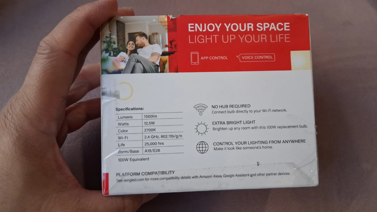 E26 Smart WIFI Bulb x 2, 100W, 1500Lm, 2700K, Alexa, Hey Goggle - photo 4