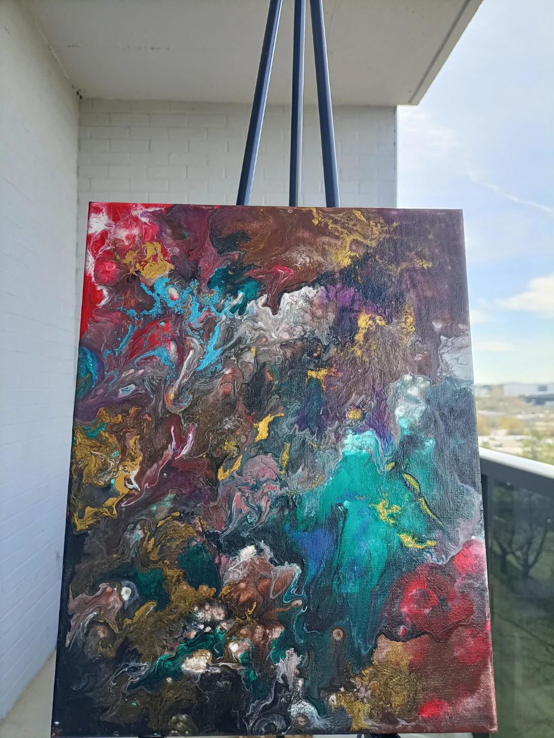 Abstract Acrylic Pour Painting
