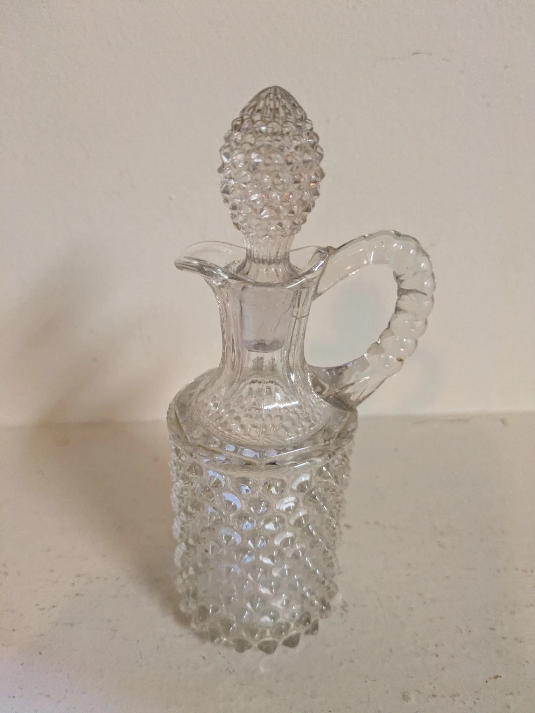 1890's Clear Hobnail Glass Bottle with Stopper