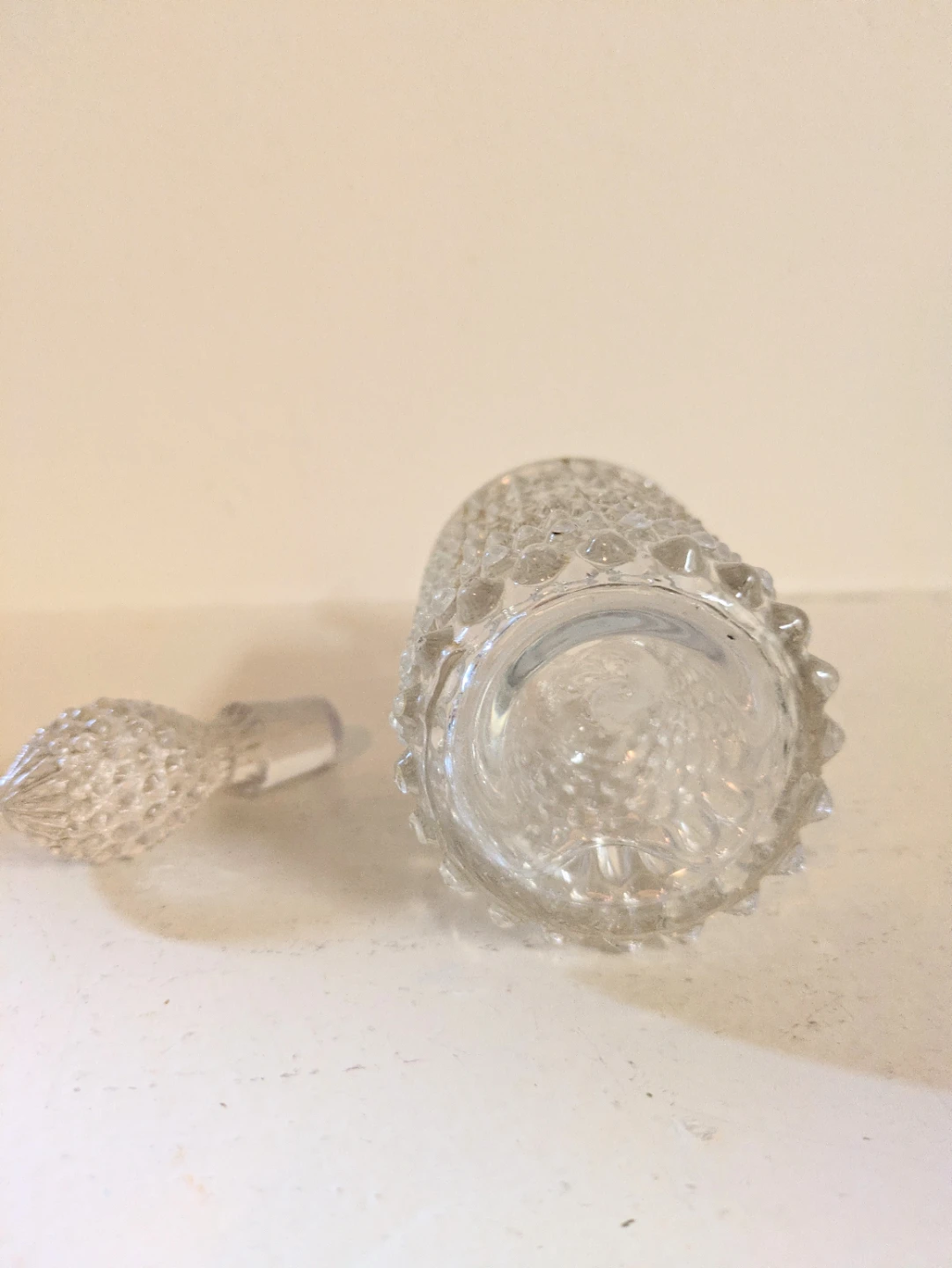 1890's Clear Hobnail Glass Bottle with Stopper - photo 3