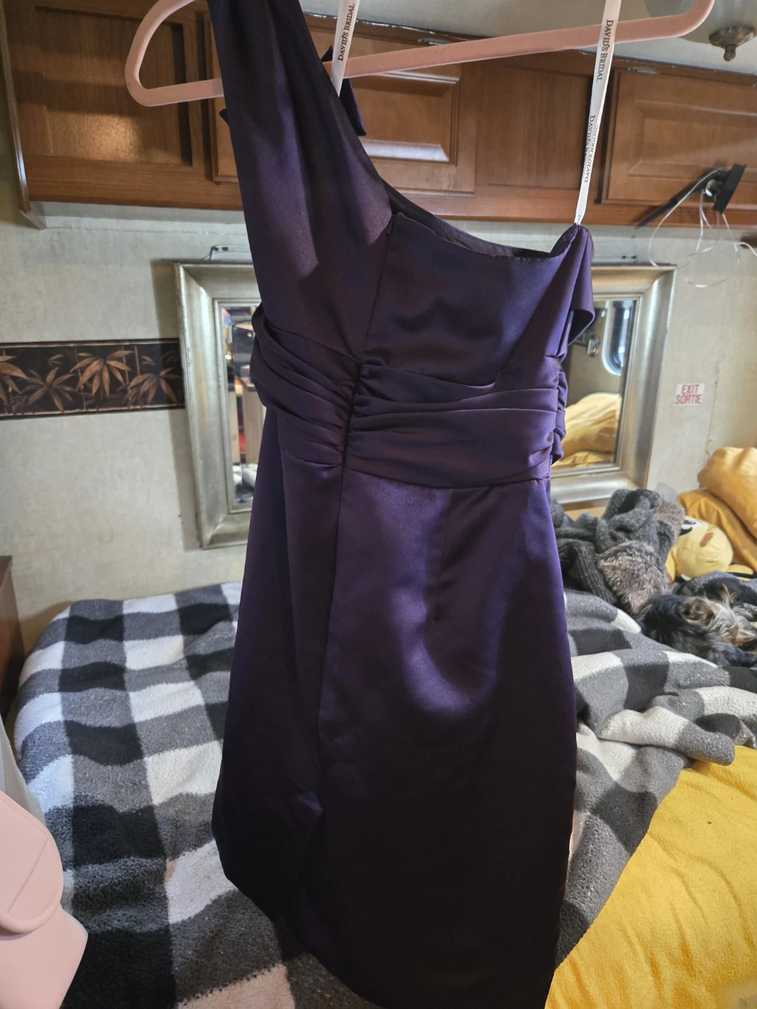 David's Bridal One-Shoulder Ruched Dress - Purple - photo 2
