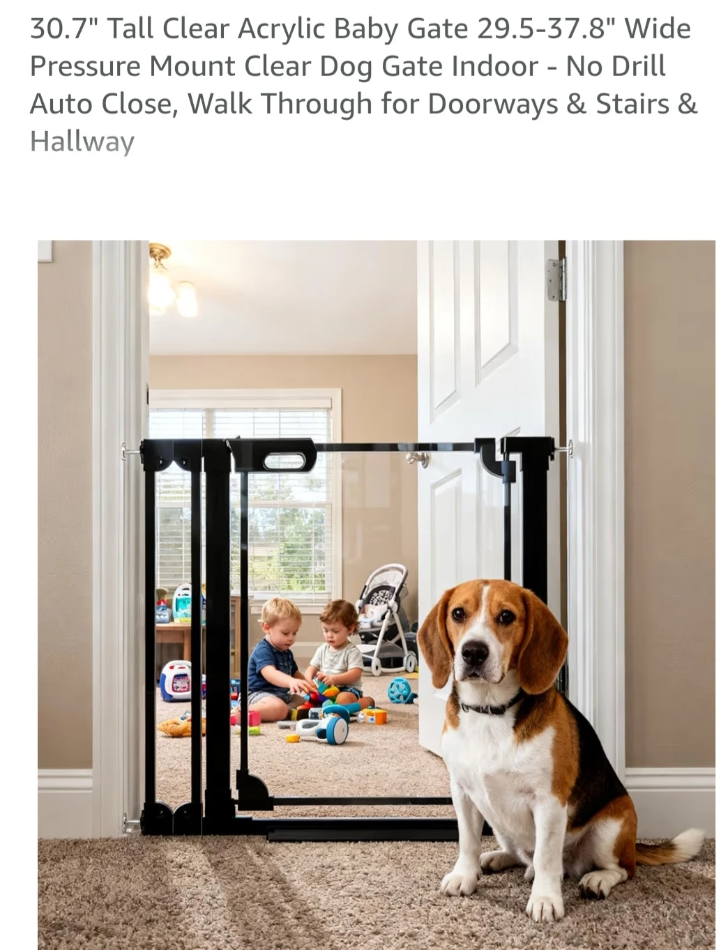 Baby Gate 29.5"-37.8" Wide, 30.7" Tall