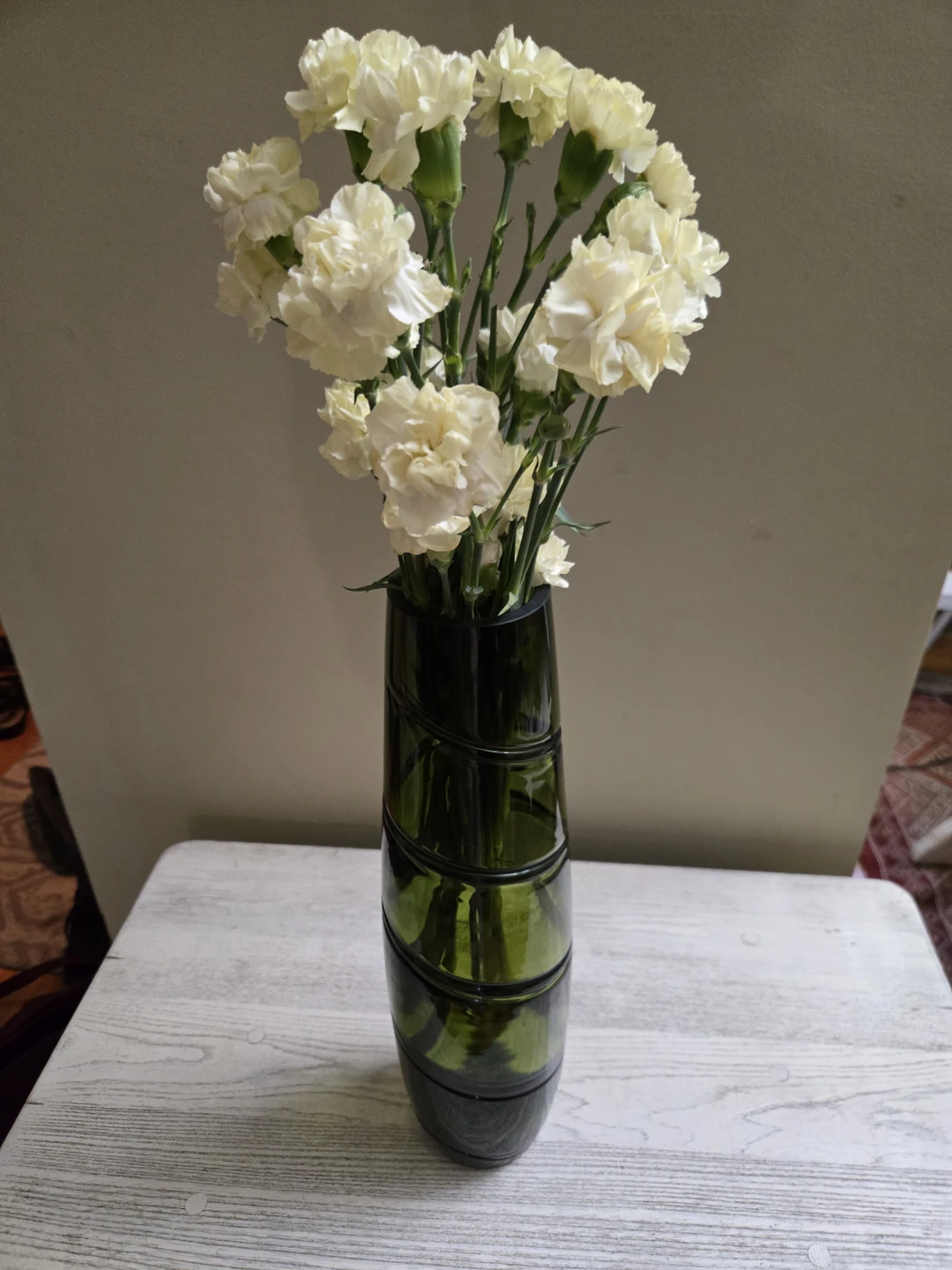 Green Swirl Glass Vase