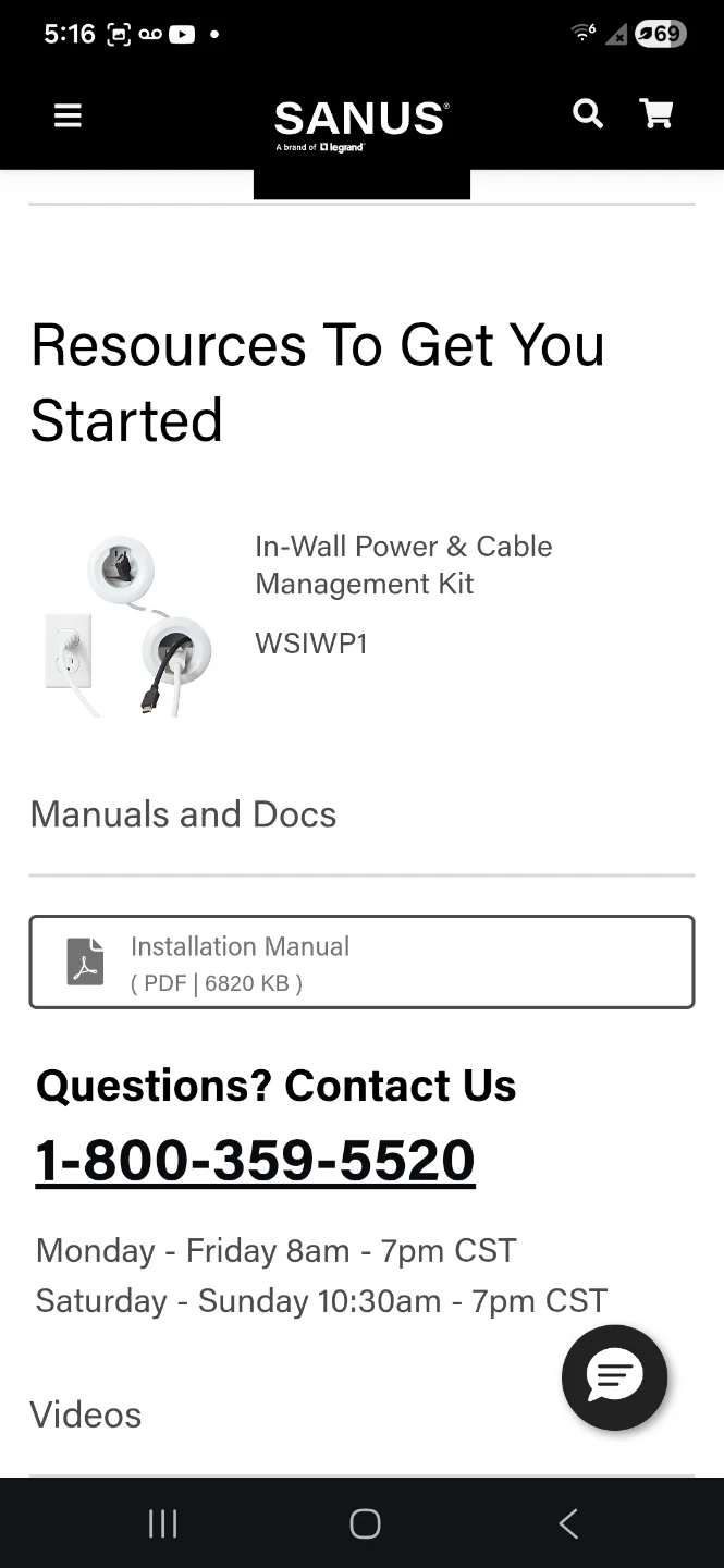 SANUS In-Wall Power & Cable Management Kit - photo 3