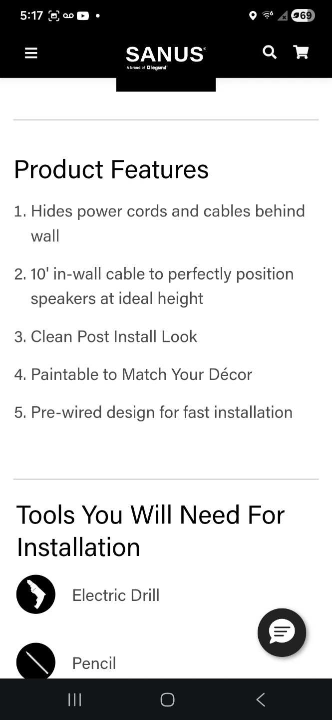 SANUS In-Wall Power & Cable Management Kit - photo 4