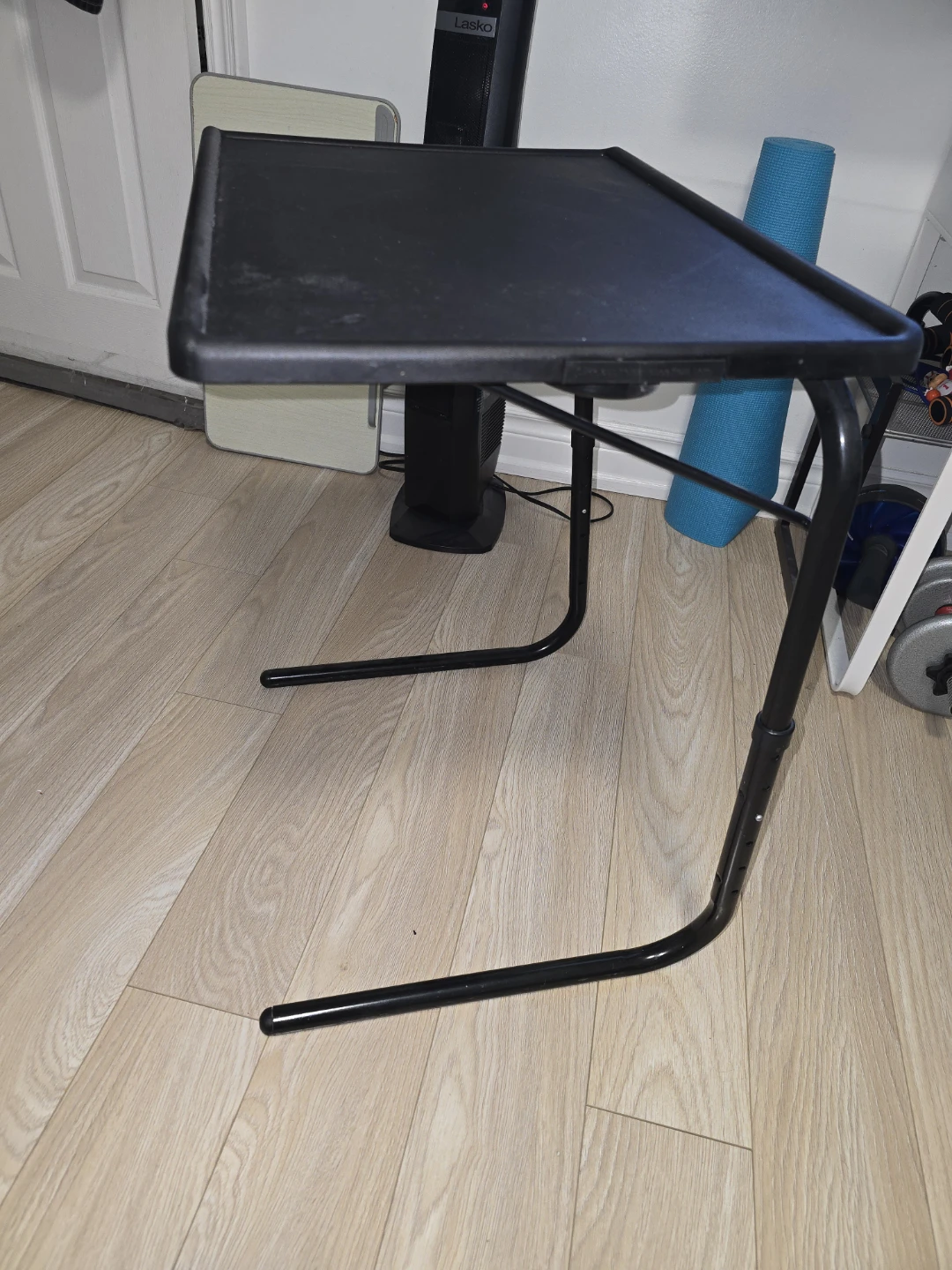 Black Adjustable TV Tray Table with Cup Holder - photo 2
