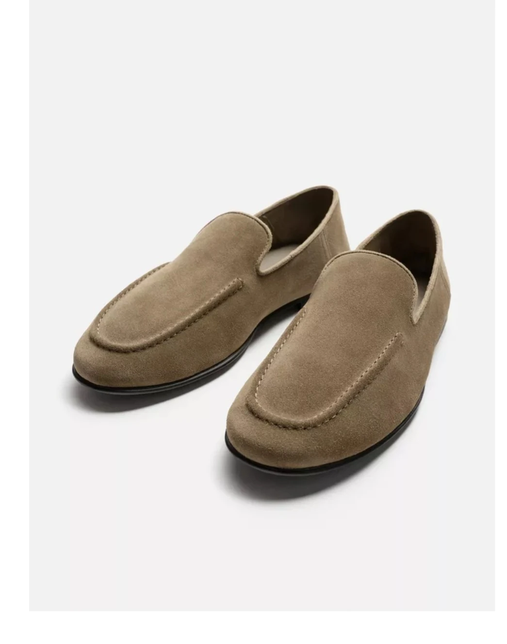 Zara Man Beige Split Leather Loafers Size 40 - photo 5