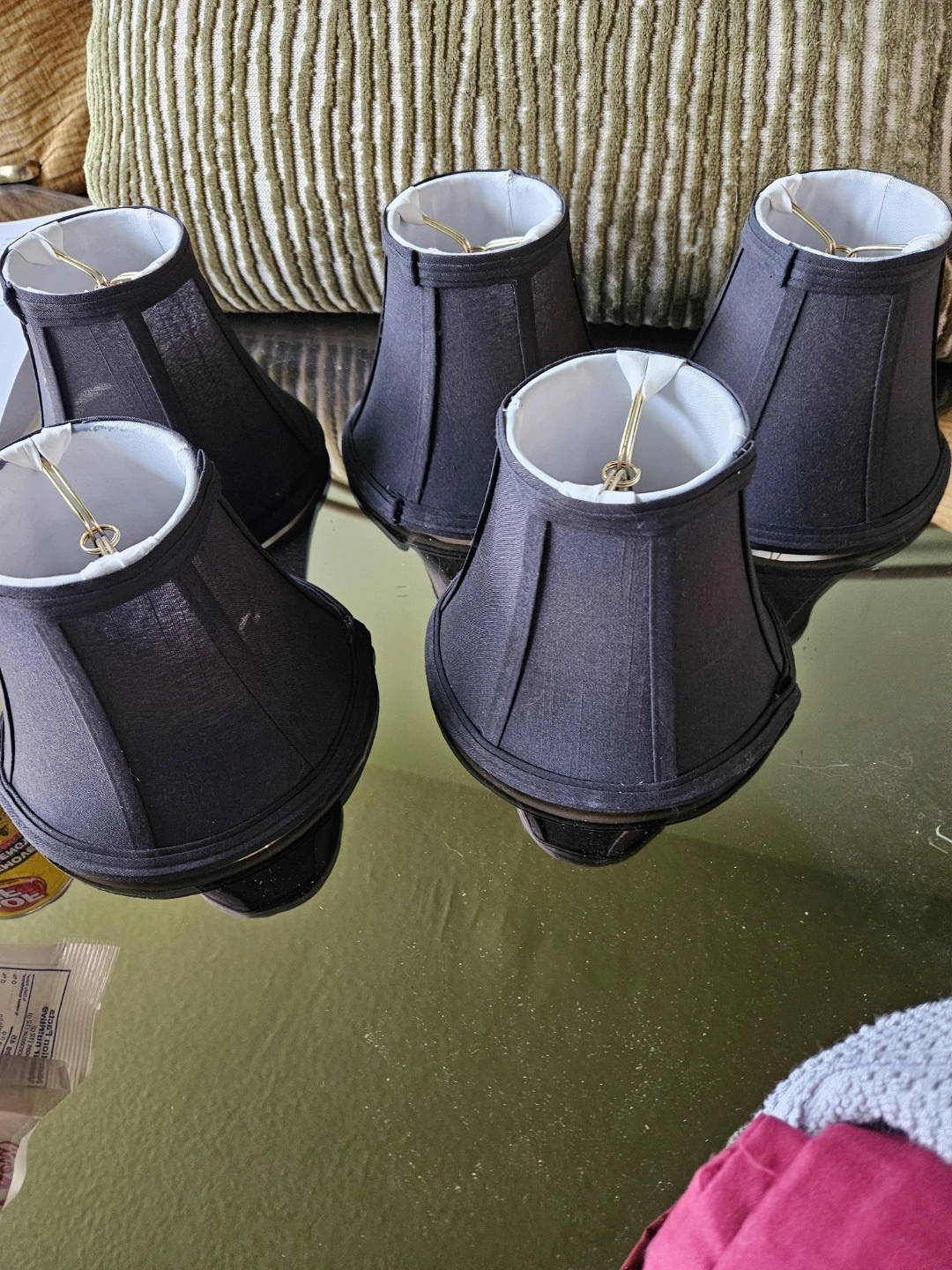 Black 5-Light Chandelier with Shades - photo 4
