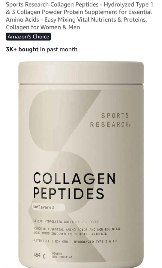Sports Research Collagen Peptides - Unflavored Powder 454g