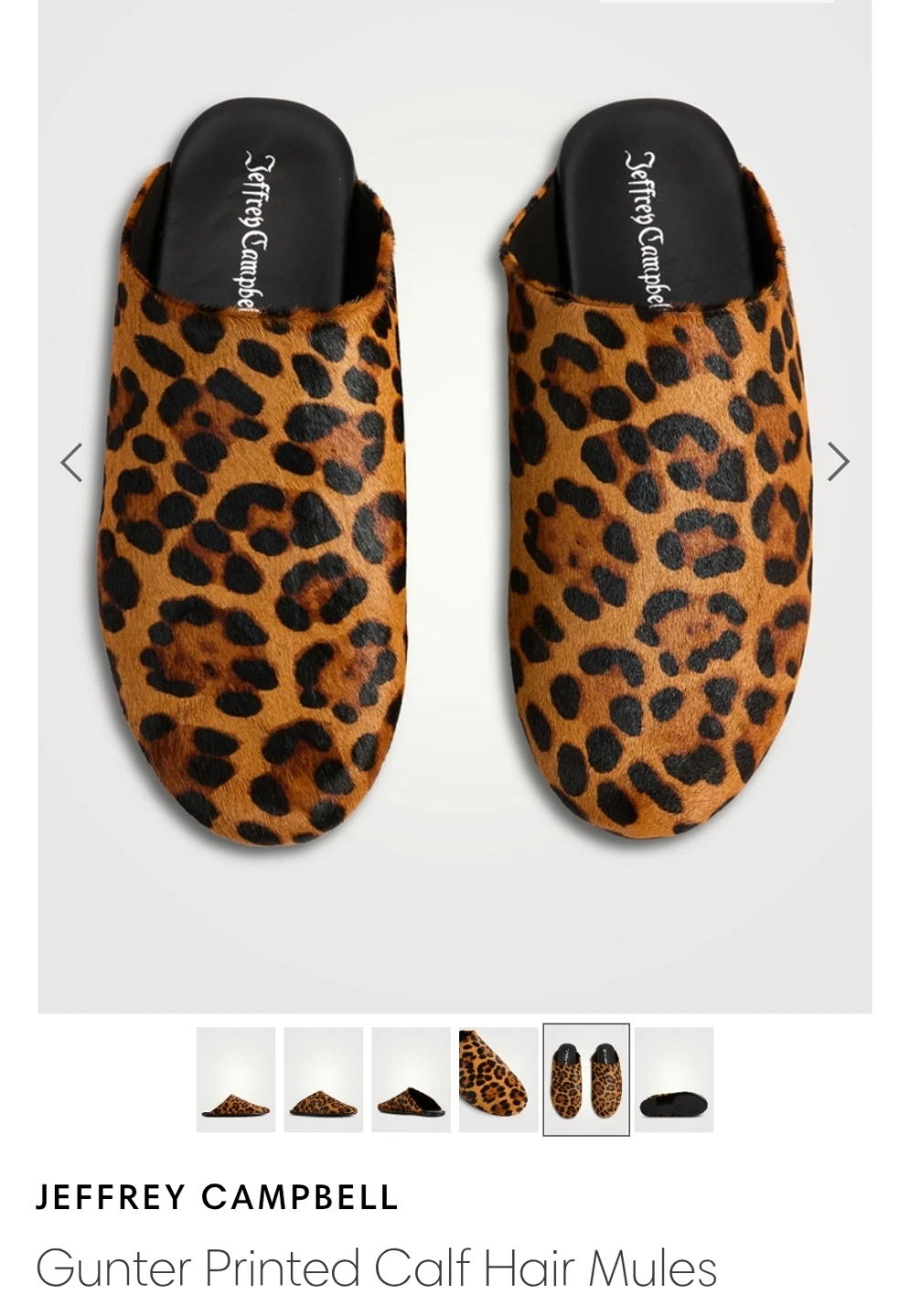 Jeffrey Campbell Gunter Printed Calf Hair Mules - Brand new!