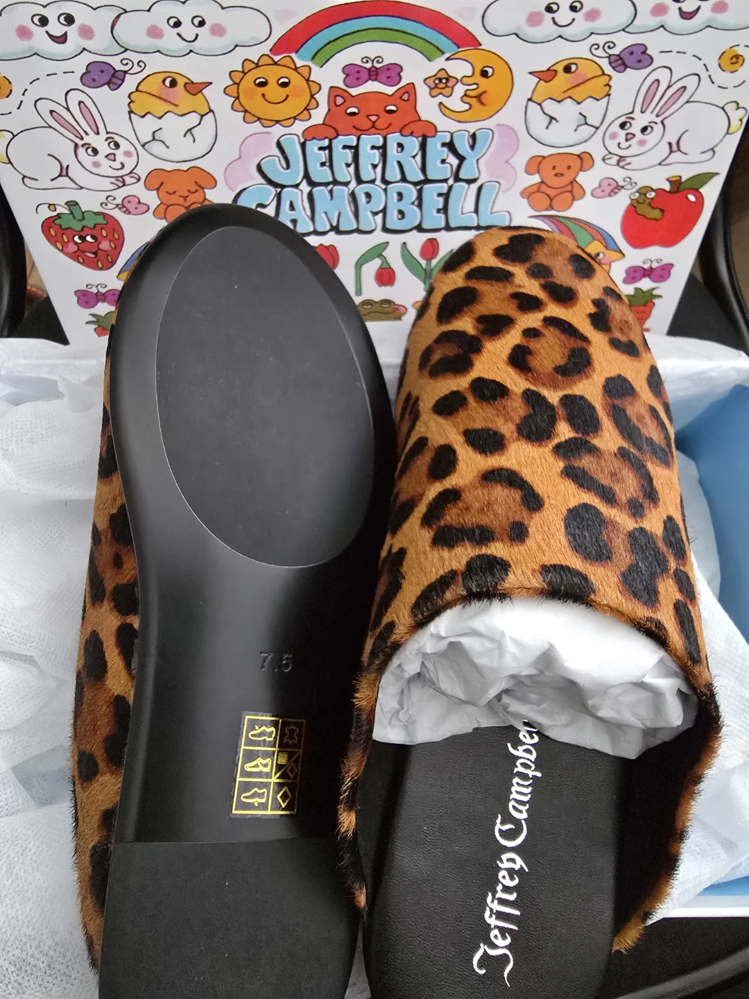 Jeffrey Campbell Gunter Printed Calf Hair Mules - Brand new! - photo 5