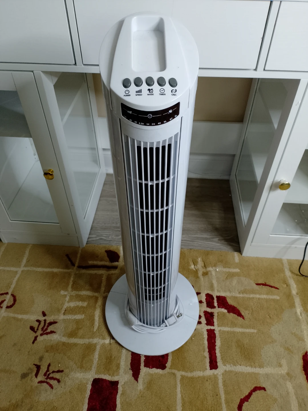 White Tower Fan with Timer
