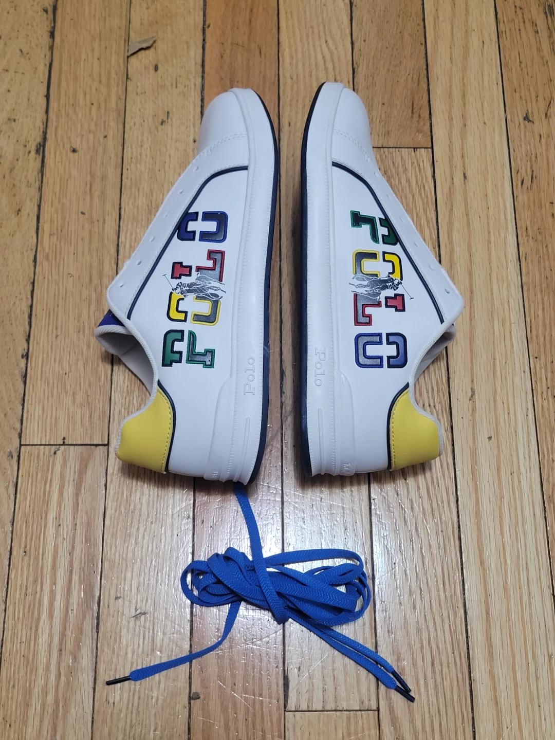 Polo Ralph Lauren Sneakers - White/Blue/Yellow - Size 6 Youth