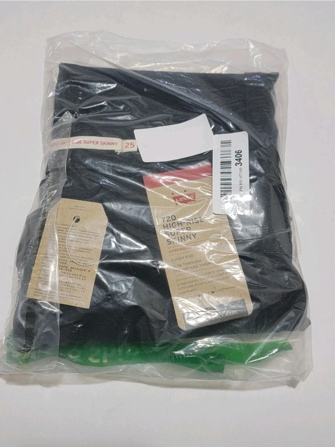Levi’s 720 High Rise Super Skinny Jeans Black W25 L28 | 0 Short - photo 2