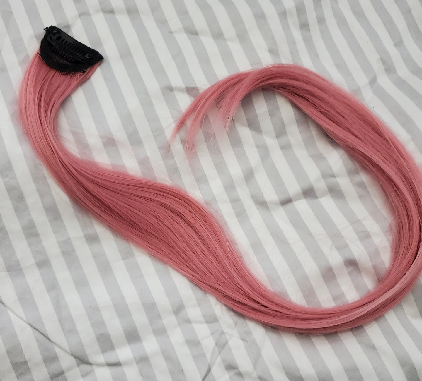 Pink hair extension