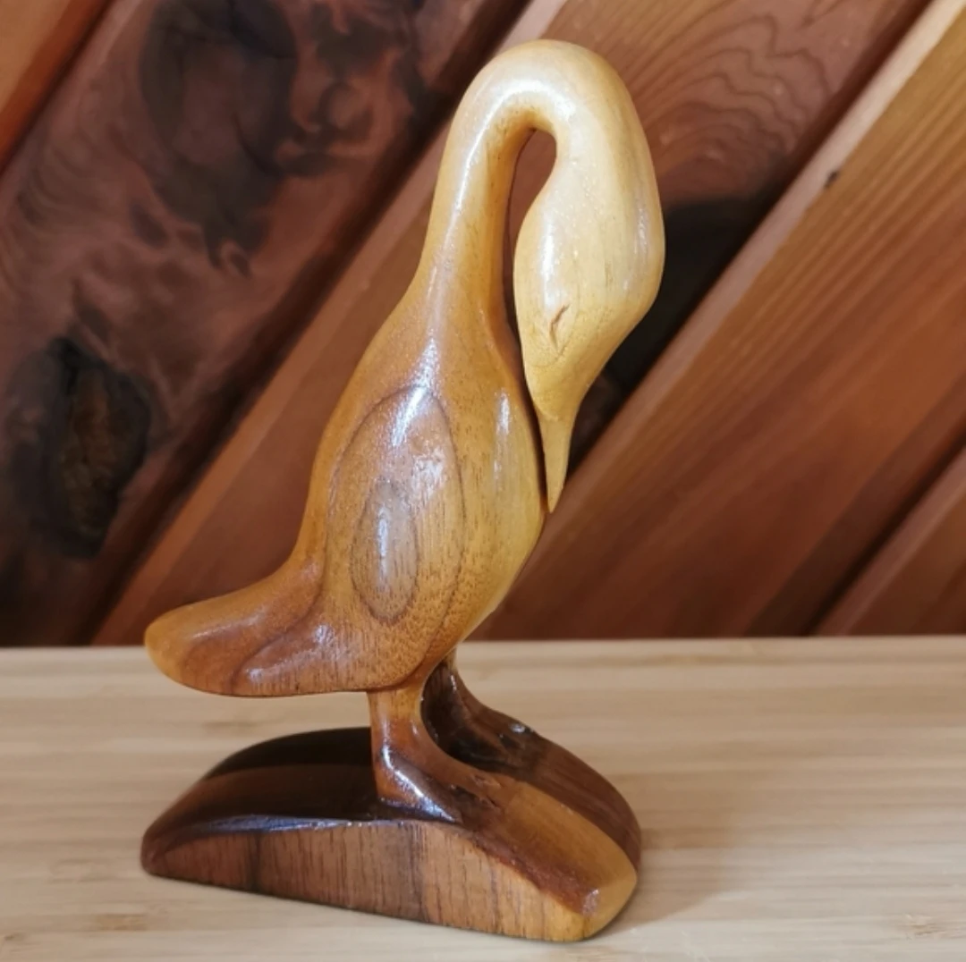 Signed Nova Scotia Hand Carved Wood Bird Folk Art Sculpture - photo 4