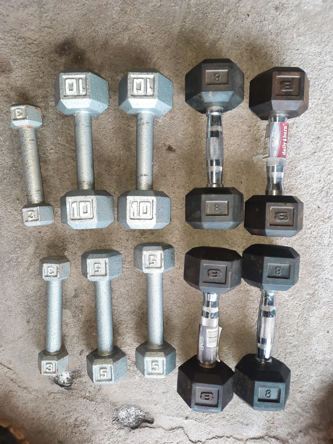 CAP Dumbbells Set (3, 5, 8, 10 lb pairs)