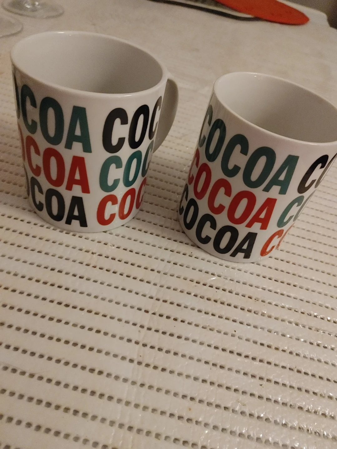 VINTAGE Set of 2 "COCOA" Mugs (pair)