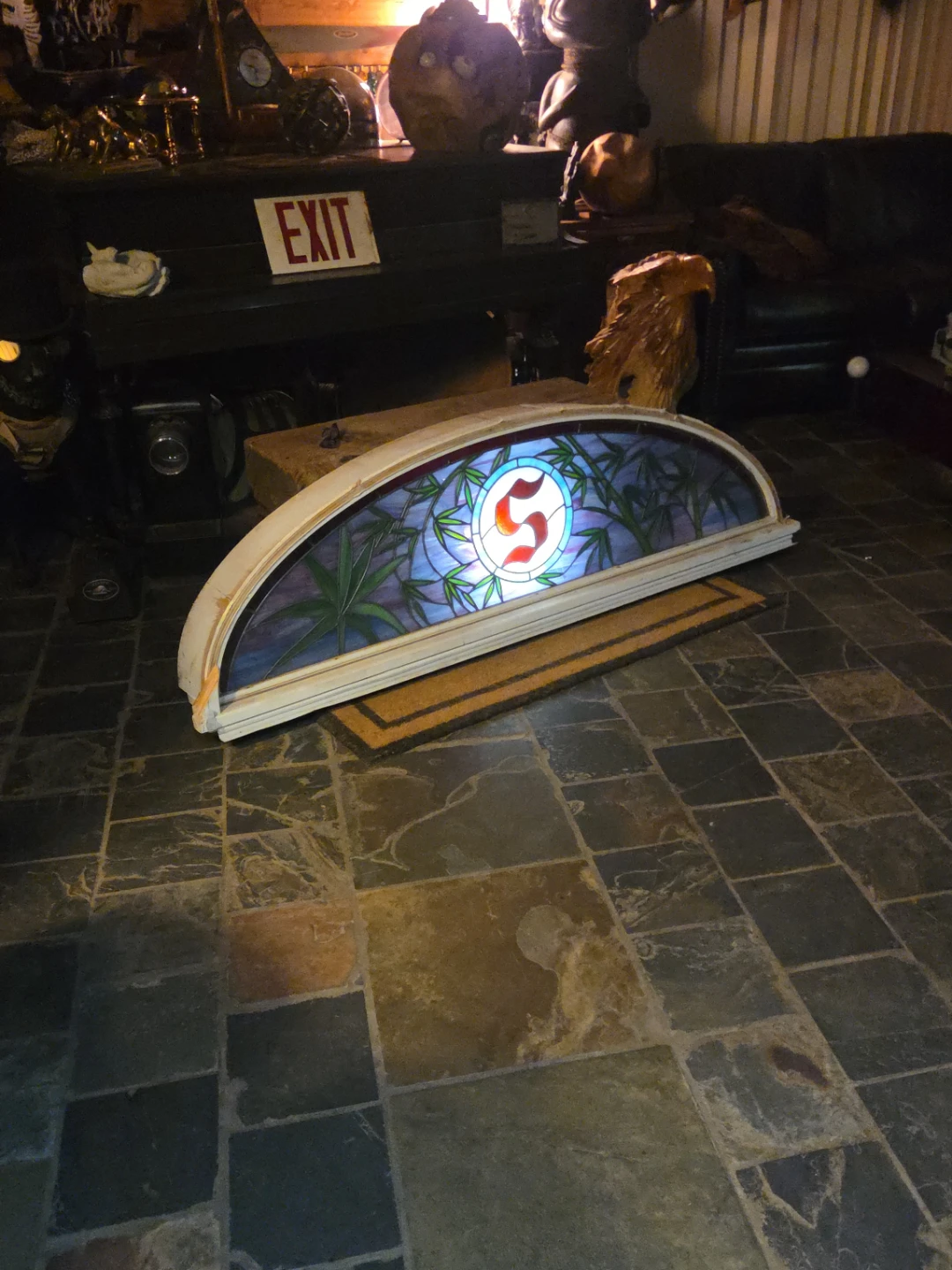 Double door stained glass thermal panes and arch - photo 3