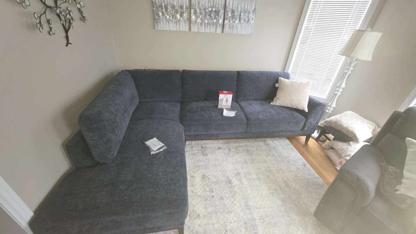 The Brick Horizon 2-Piece Left-Facing Fabric Sectional - Navy