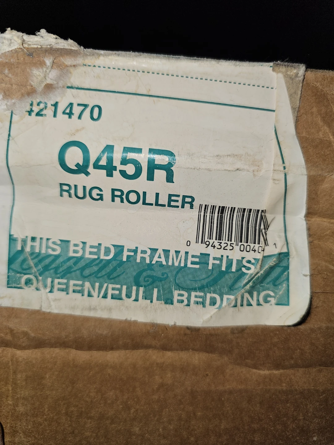 Rug Roller Q45R Bed Frame Fits Queen/Full
