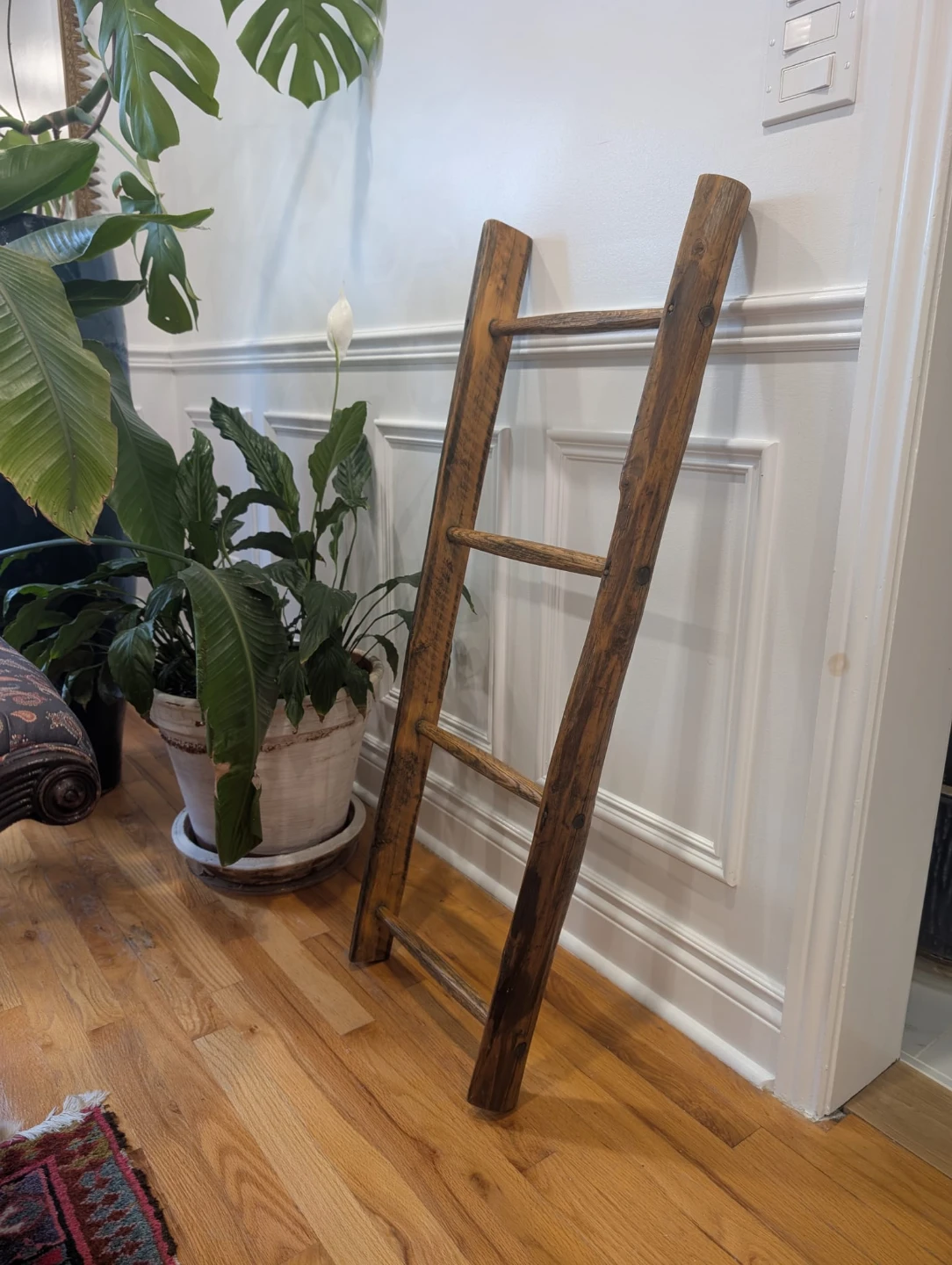 Antique Apple Picking Wooden Blanket Ladder - photo 2