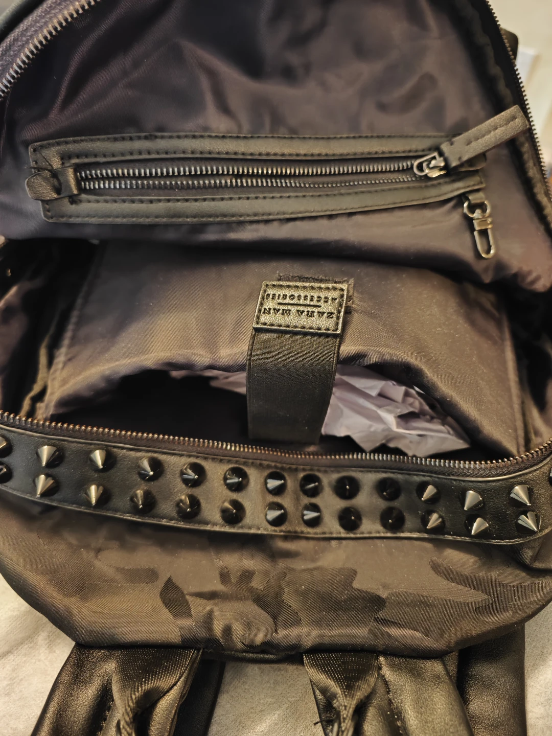 Zara Man Black Studded Backpack - photo 3