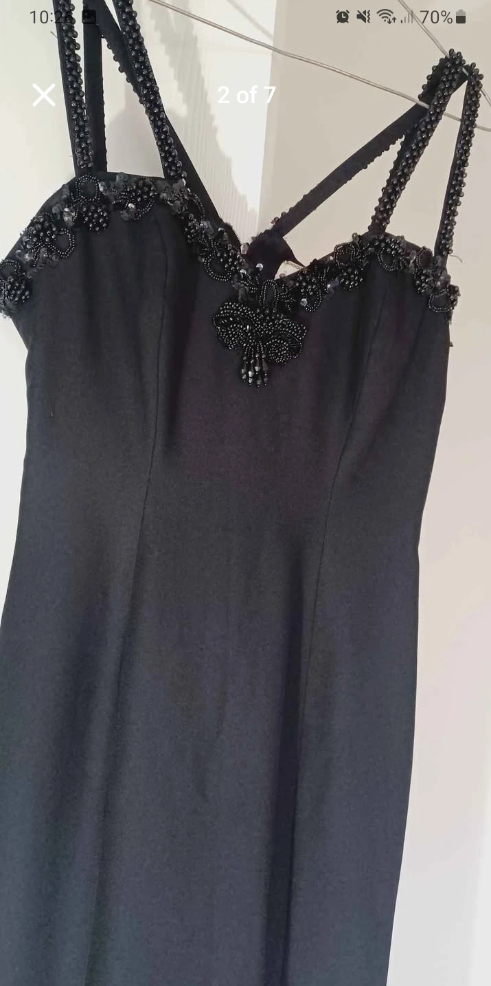 Black Beaded Spaghetti Strap Maxi Dress - photo 3