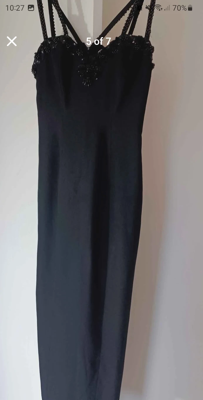 Black Beaded Spaghetti Strap Maxi Dress - photo 4