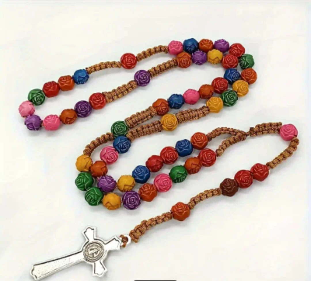 Rosary Beads Necklace with Cross Pendant - photo 2