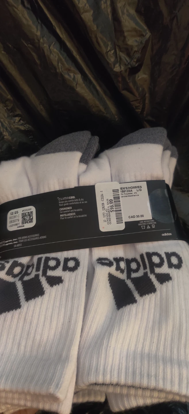 Adidas Men's Crew Socks - 6 Pack - Large - photo 3