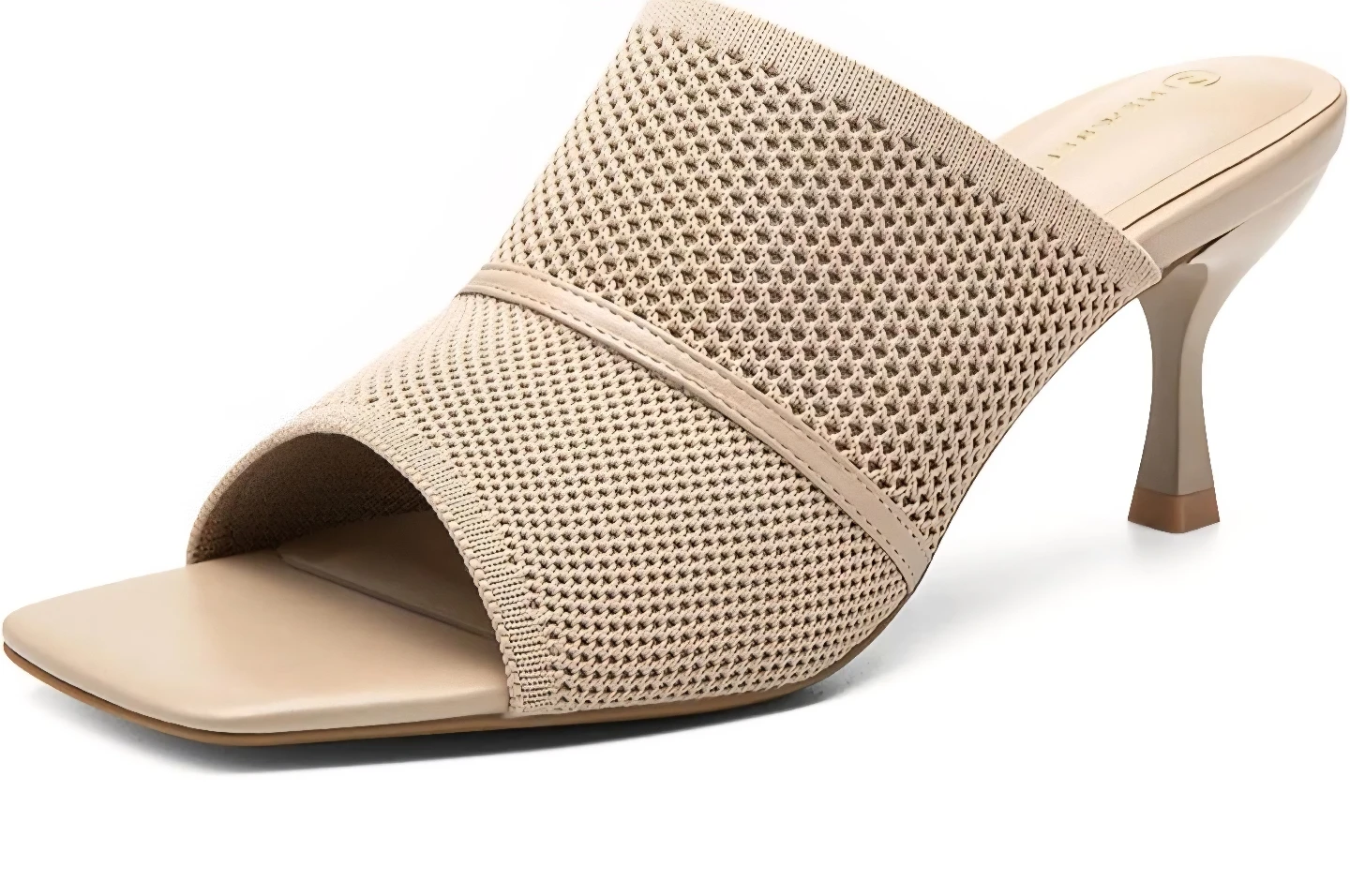 NEWBELLA Beige Knit Mules Heels