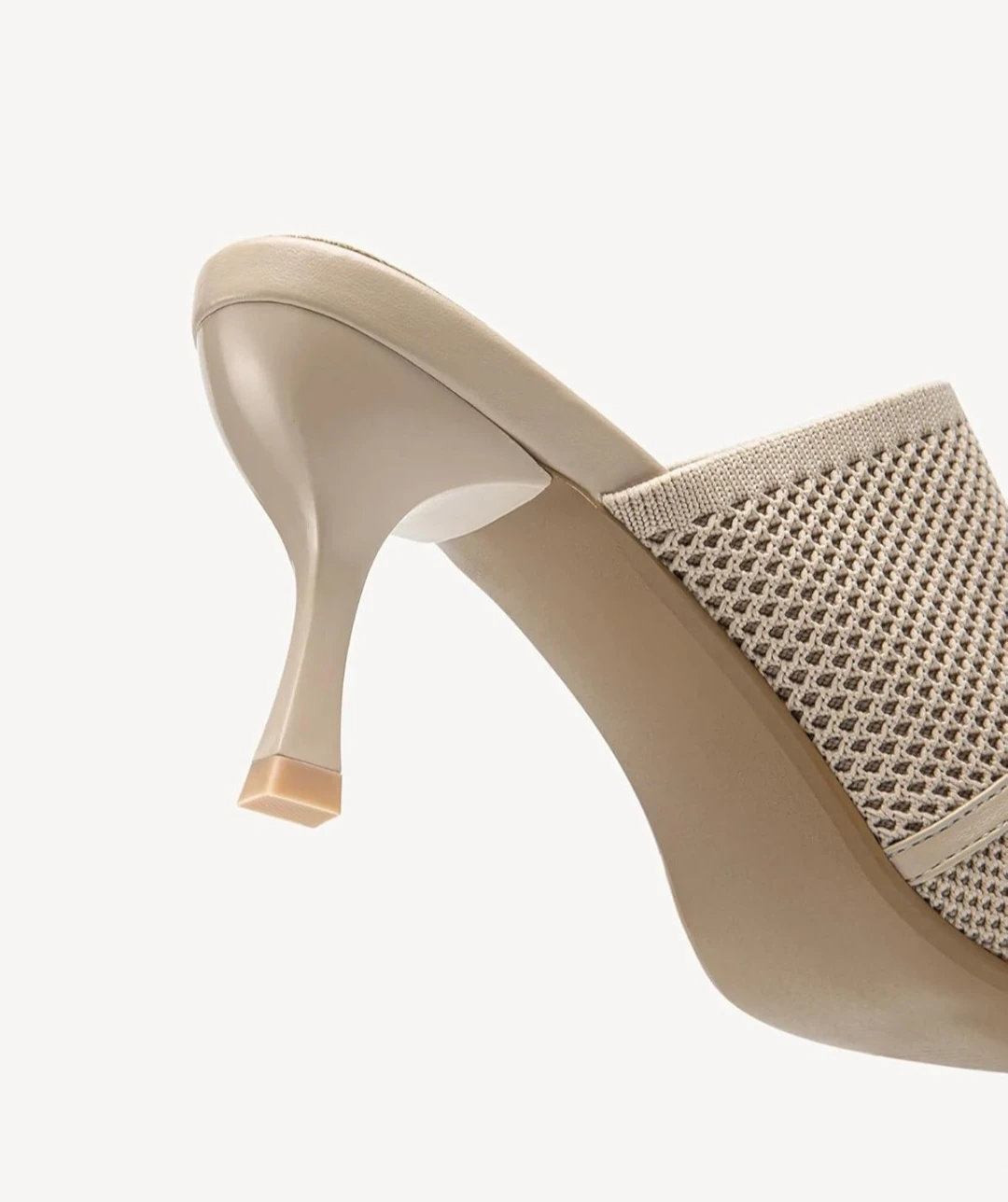 NEWBELLA Beige Knit Mules Heels - photo 4