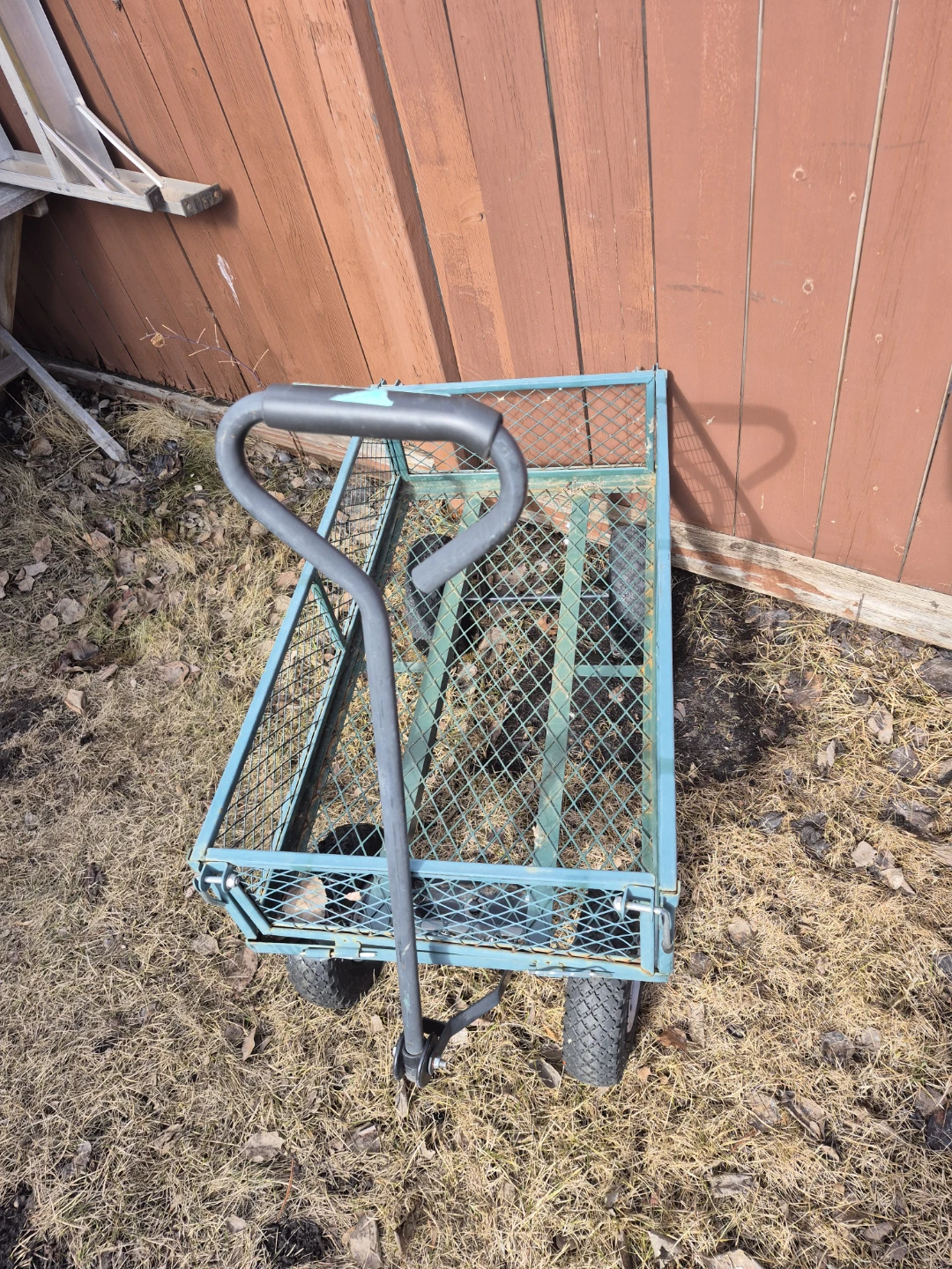 Blue Metal Garden Cart