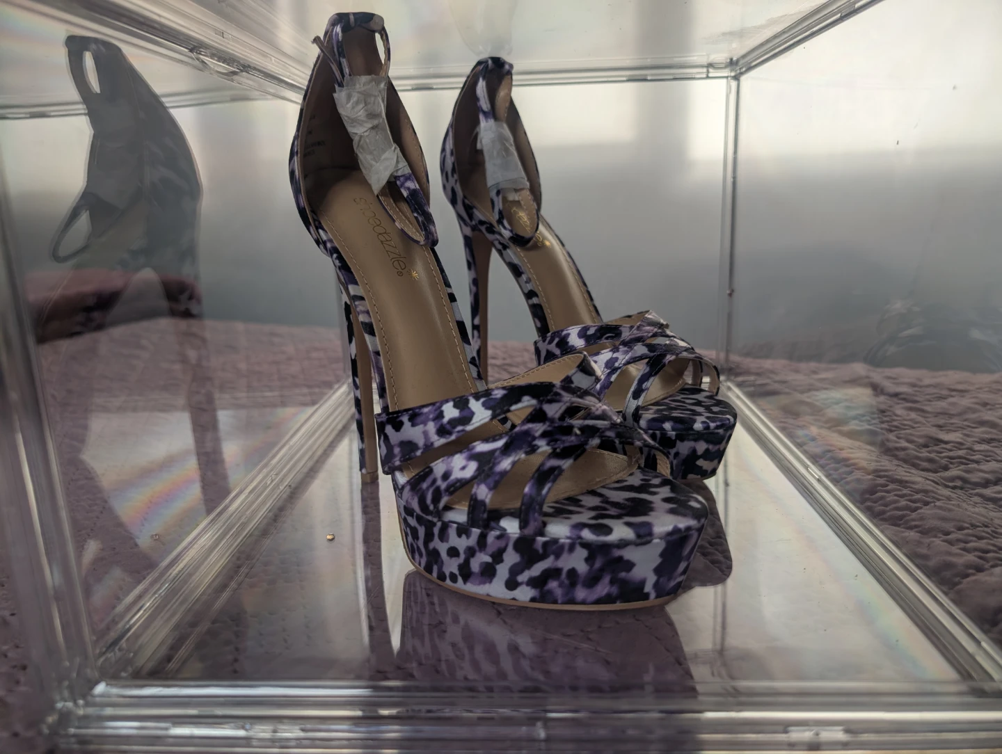 Purple Leopard Print Platform Stilettos - photo 2