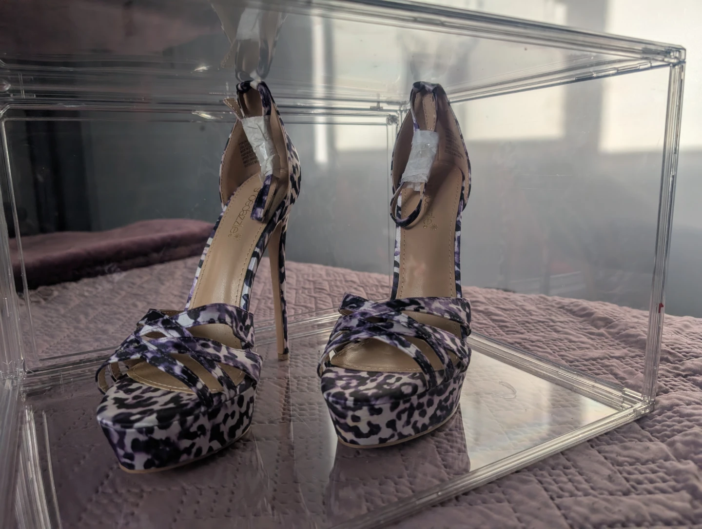 Purple Leopard Print Platform Stilettos - photo 5