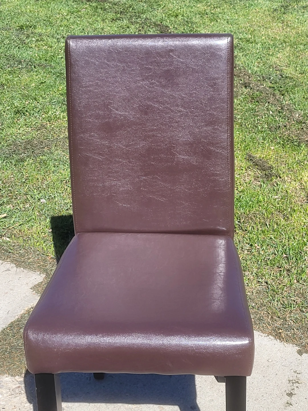 Brown Faux Leather Dining Chair x4