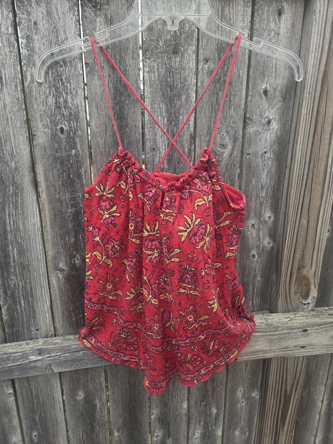American Eagle Outfitters Red Floral Tank Top M/M