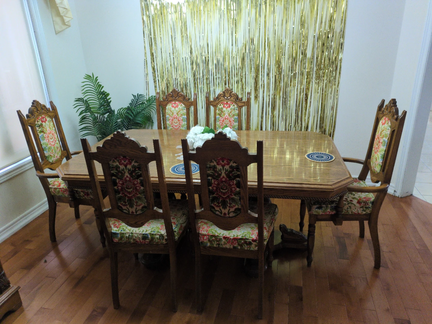 Italian vintage Wooden Dining Set with China Cabinet - photo 2