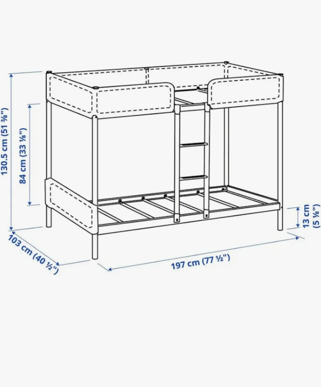 IKEA Metal Bunk Bed - Excellent Condition - gray. - photo 4
